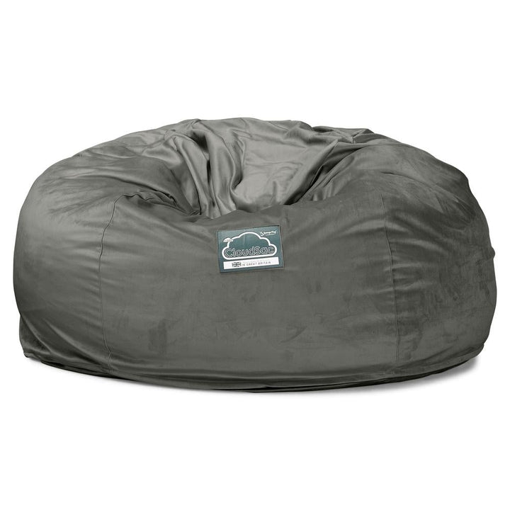 LOUNGE PUG, Jättesaccosäck XXL C1010-L, CloudSac Memoryskum (NY DESIGN), Sammet Grafitgrå