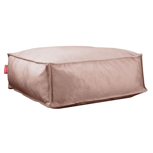 LOUNGE PUG, Sittpuff Fyrkantig C250-L, CloudSac Memoryskum, Sammet Rosa