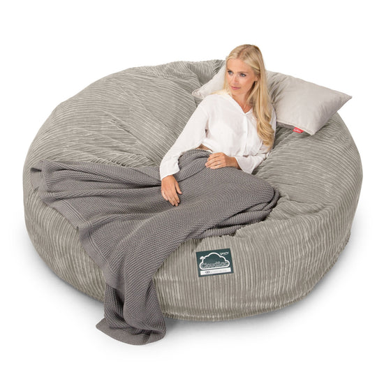 LOUNGE PUG, Dubbel Saccosäcksoffa XXL C3000-L, CloudSac Memoryskum, Klassisk Manchestertyg Minkbrun