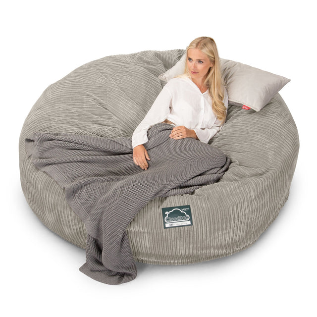 LOUNGE PUG, Dubbel Saccosäcksoffa XXL C3000-L, CloudSac Memoryskum, Klassisk Manchestertyg Minkbrun
