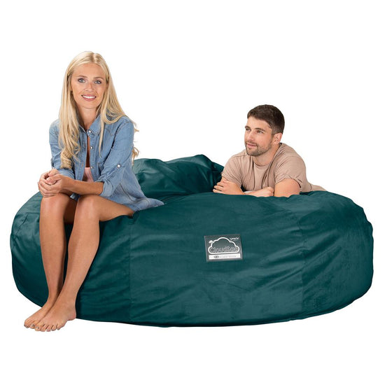 LOUNGE PUG, Dubbel Saccosäcksoffa XXL C3000-L, CloudSac Memoryskum, Sammet Teal