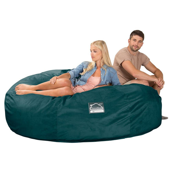 LOUNGE PUG, Dubbel Saccosäcksoffa XXL C3000-L, CloudSac Memoryskum, Sammet Teal