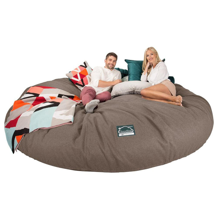 LOUNGE PUG, Titanic Saccosäcksoffa XXXXXL C5000-L, CloudSac Memoryskum, Interalli-ull Gulbrun
