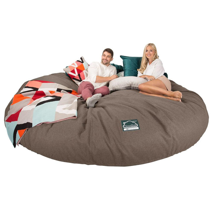 LOUNGE PUG, Titanic Saccosäcksoffa XXXXXL C5000-L, CloudSac Memoryskum, Interalli-ull Gulbrun
