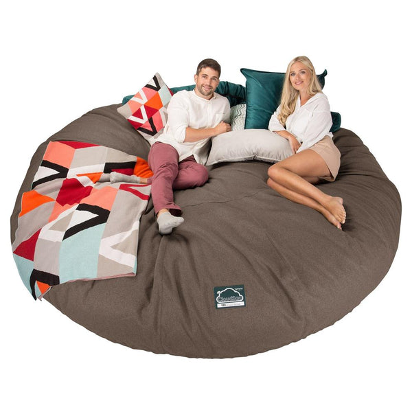 LOUNGE PUG, Titanic Saccosäcksoffa XXXXXL C5000-L, CloudSac Memoryskum, Interalli-ull Gulbrun