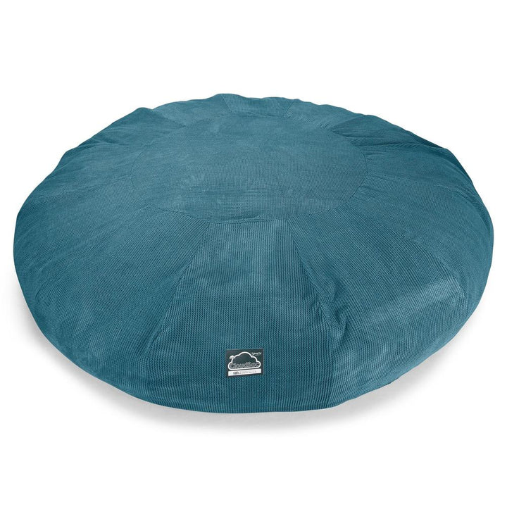 LOUNGE PUG, Titanic Saccosäcksoffa XXXXXL C5000-L, CloudSac Memoryskum, Pom-pom Turkos