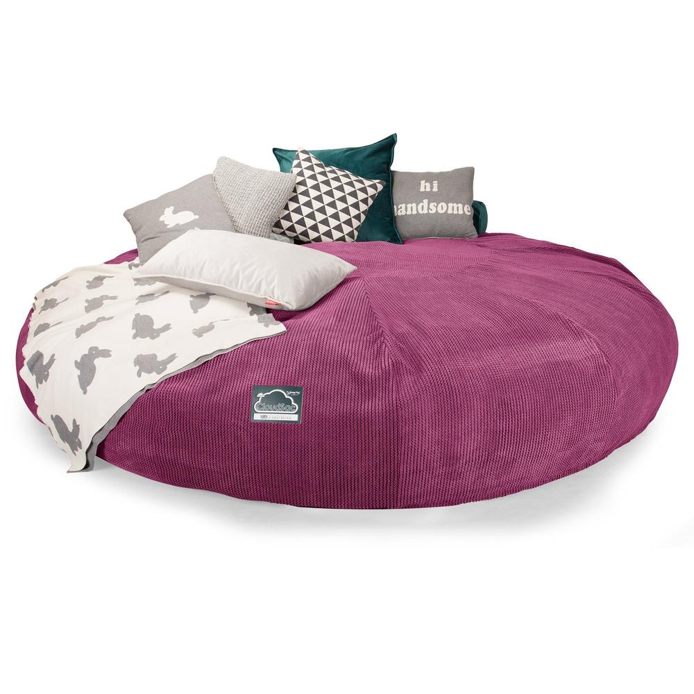 LOUNGE PUG, Titanic Saccosäcksoffa XXXXXL C5000-L, CloudSac Memoryskum, Pom-pom Rosa