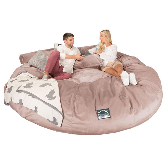 LOUNGE PUG, Titanic Saccosäcksoffa XXXXXL C5000-L, CloudSac Memoryskum, Sammet Rosa