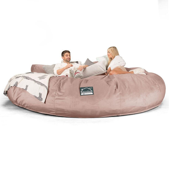 LOUNGE PUG, Titanic Saccosäcksoffa XXXXXL C5000-L, CloudSac Memoryskum, Sammet Rosa