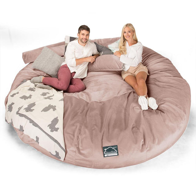 LOUNGE PUG, Titanic Saccosäcksoffa XXXXXL C5000-L, CloudSac Memoryskum, Sammet Rosa