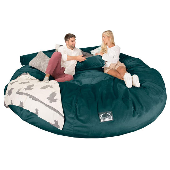 LOUNGE PUG, Titanic Saccosäcksoffa XXXXXL C5000-L, CloudSac Memoryskum, Sammet Teal