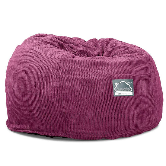 LOUNGE PUG, Jättesaccosäck C510-L, CloudSac Memoryskum (NY DESIGN), Pom-pom Rosa