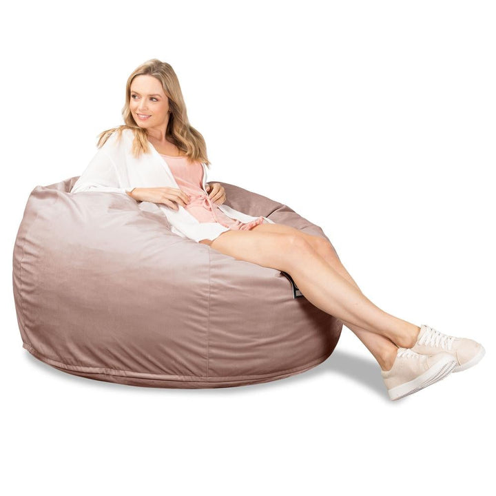 LOUNGE PUG, Jättesaccosäck C510-L, CloudSac Memoryskum (NY DESIGN), Sammet Rosa