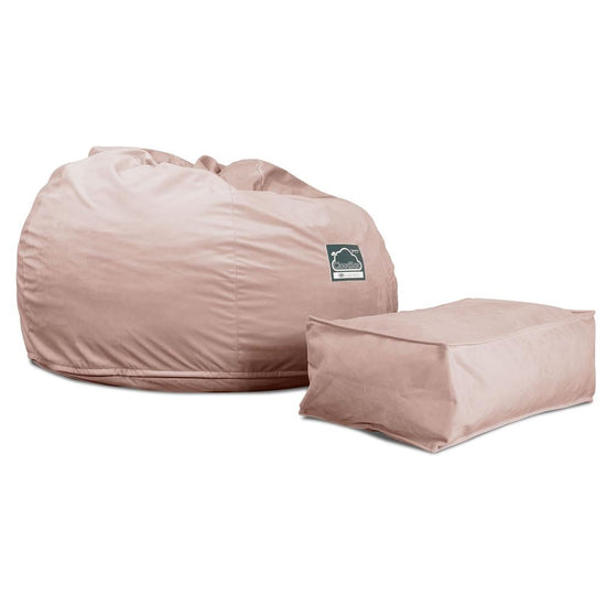 LOUNGE PUG, Jättesaccosäck C510-L, CloudSac Memoryskum (NY DESIGN), Sammet Rosa