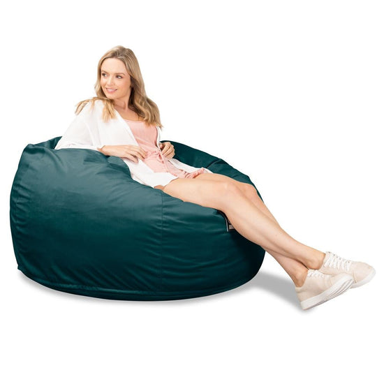 LOUNGE PUG, Jättesaccosäck C510-L, CloudSac Memoryskum (NY DESIGN), Sammet Teal