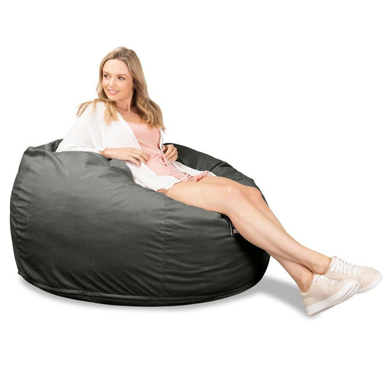 LOUNGE PUG, Jättesaccosäck C510-L, CloudSac Memoryskum (NY DESIGN), Sammet Grafitgrå