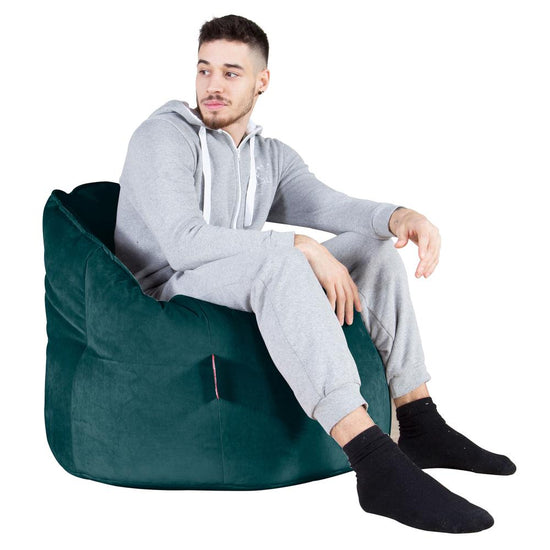 LOUNGE PUG®, Sittsäck Fåtölj 'Kram', Stol, Saccosäck, Sammet Teal