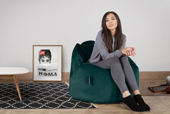 LOUNGE PUG®, Sittsäck Fåtölj 'Kram', Stol, Saccosäck, Sammet Teal
