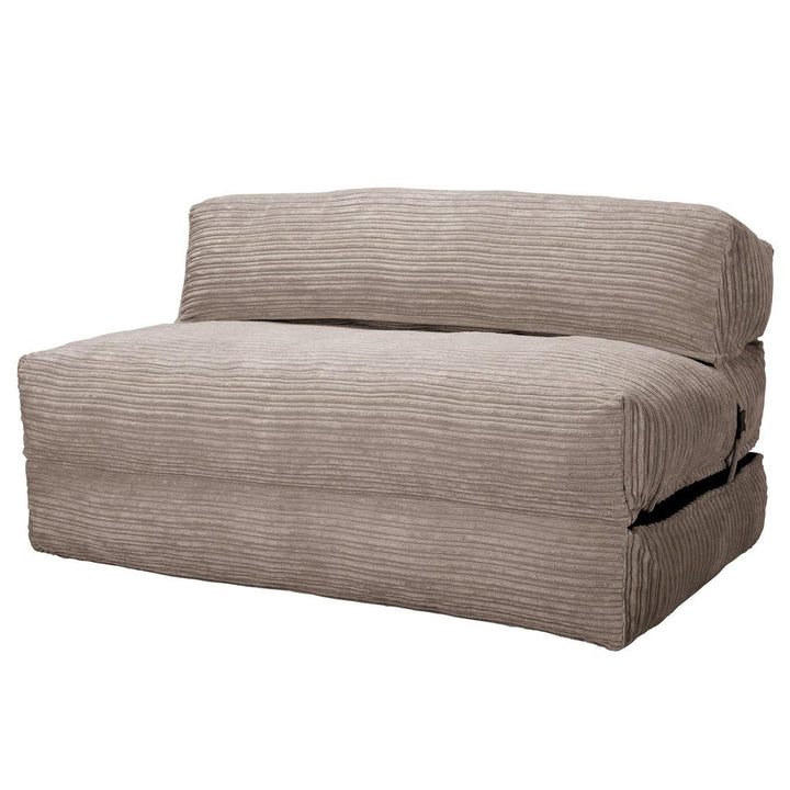 LOUNGE PUG, Avery – Futonstol Dubbelsäng, Klassisk Manchestertyg Minkbrun
