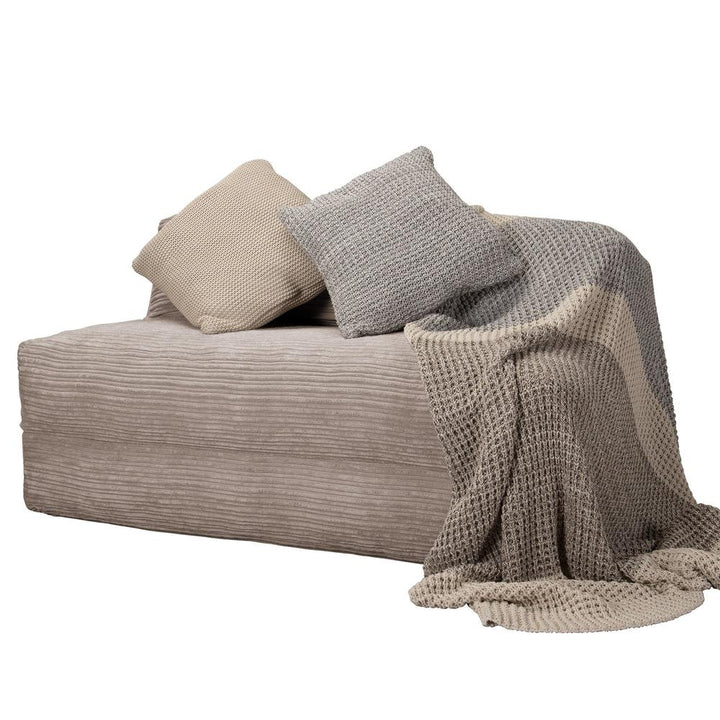 LOUNGE PUG, Avery – Futonstol Dubbelsäng, Klassisk Manchestertyg Minkbrun