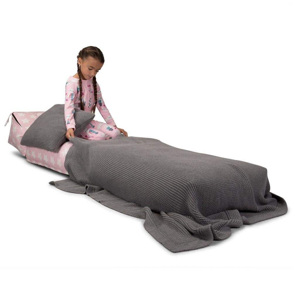 LOUNGE PUG, Avery – Futonstol Enkelsäng, Tryck Stjärnor Rosa