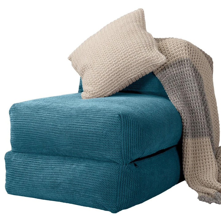 LOUNGE PUG, Avery – Futonstol Enkelsäng, Pom-pom Turkos