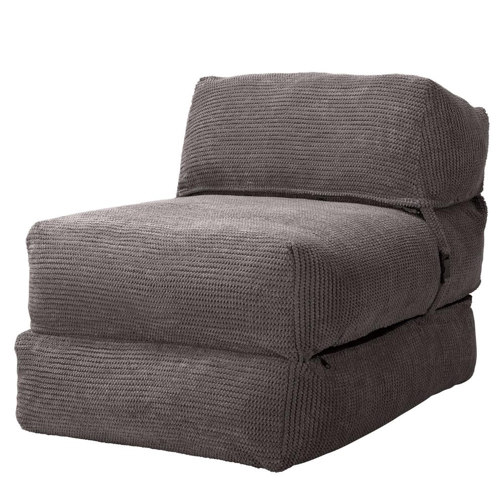 LOUNGE PUG, Avery – Futonstol Enkelsäng, Pom-pom Mörkgrå
