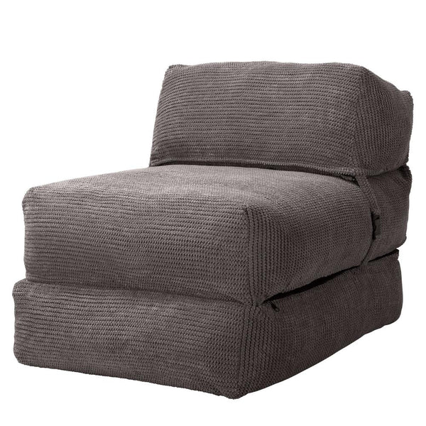 LOUNGE PUG, Avery – Futonstol Enkelsäng, Pom-pom Mörkgrå