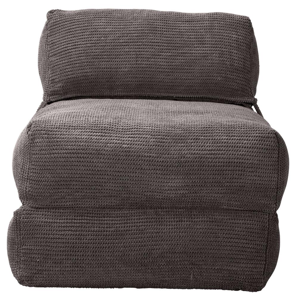 LOUNGE PUG, Avery – Futonstol Enkelsäng, Pom-pom Mörkgrå