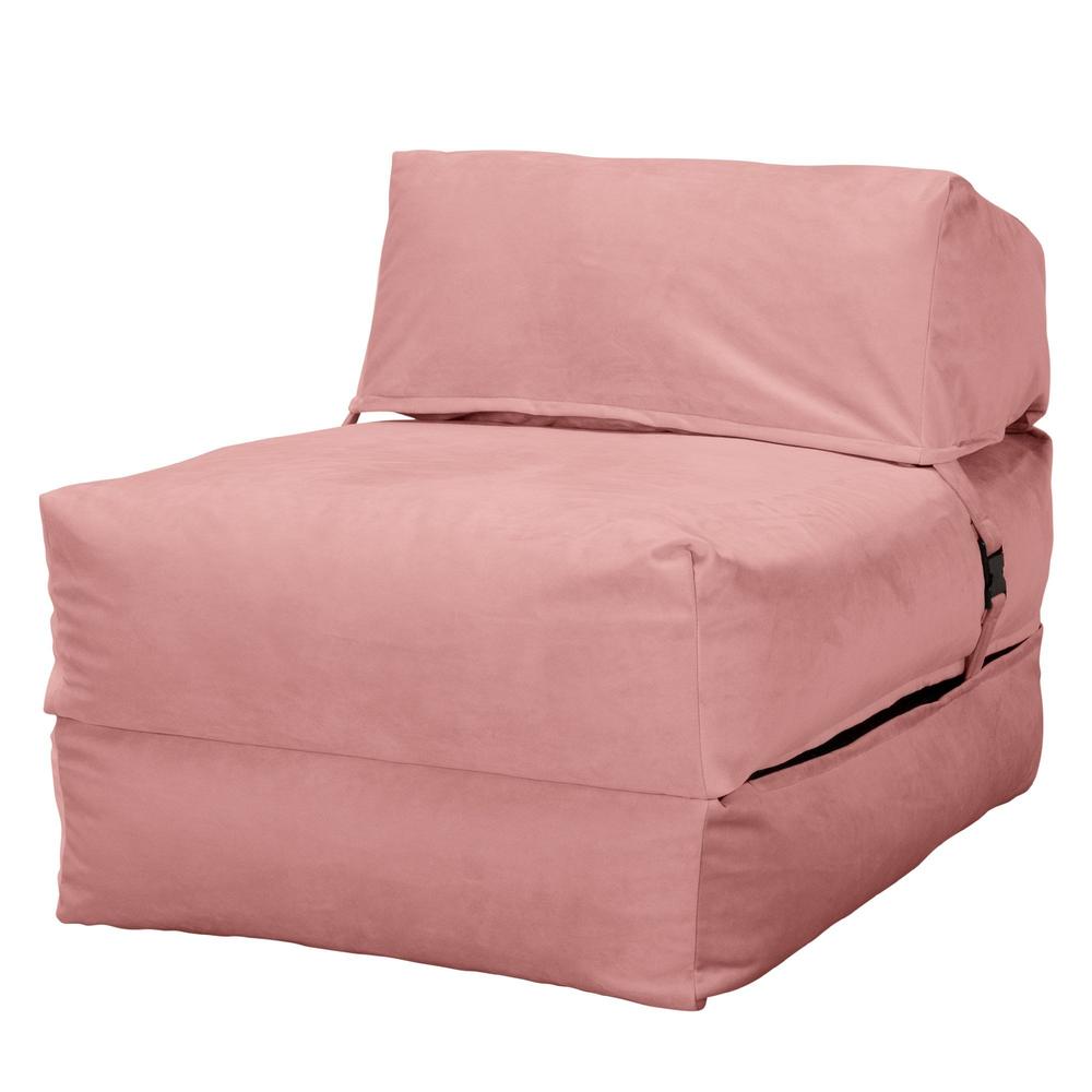 LOUNGE PUG, Avery – Futonstol Enkelsäng, Sammet Rosa