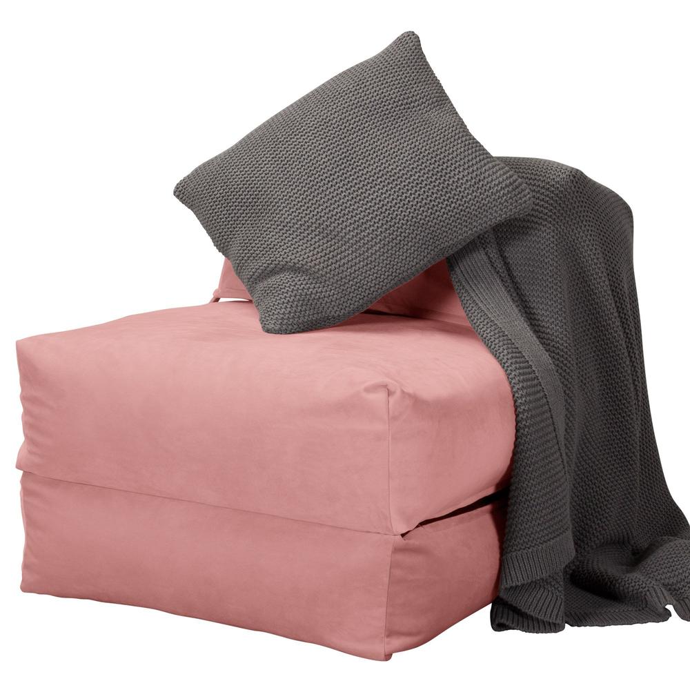 LOUNGE PUG, Avery – Futonstol Enkelsäng, Sammet Rosa