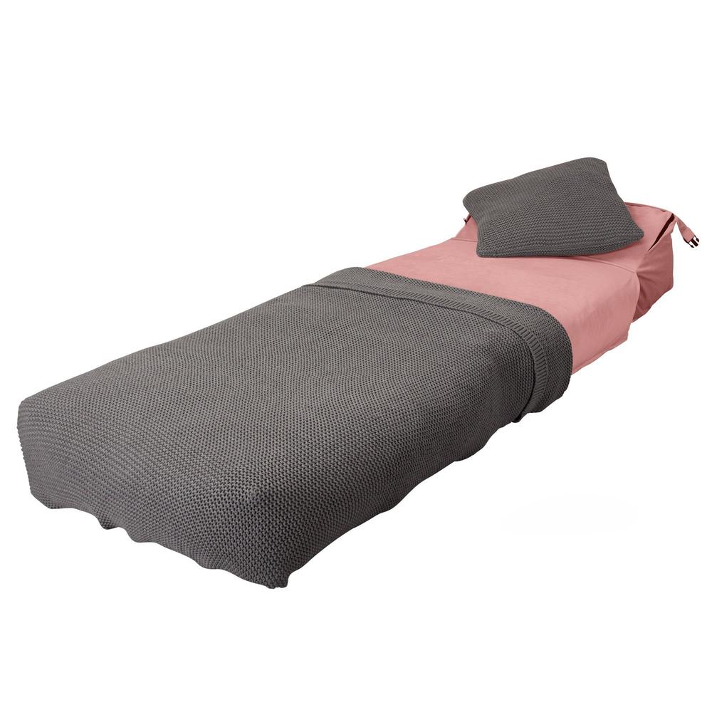 LOUNGE PUG, Avery – Futonstol Enkelsäng, Sammet Rosa