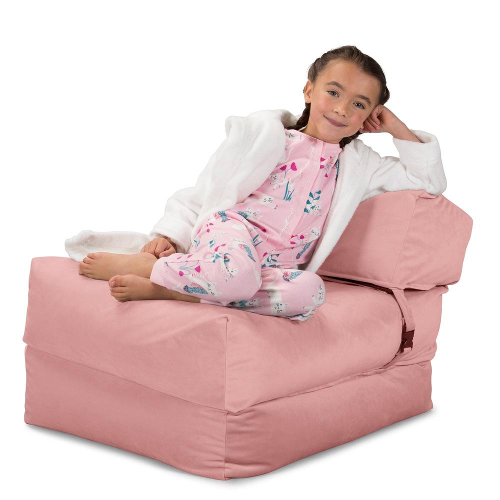 LOUNGE PUG, Avery – Futonstol Enkelsäng, Sammet Rosa