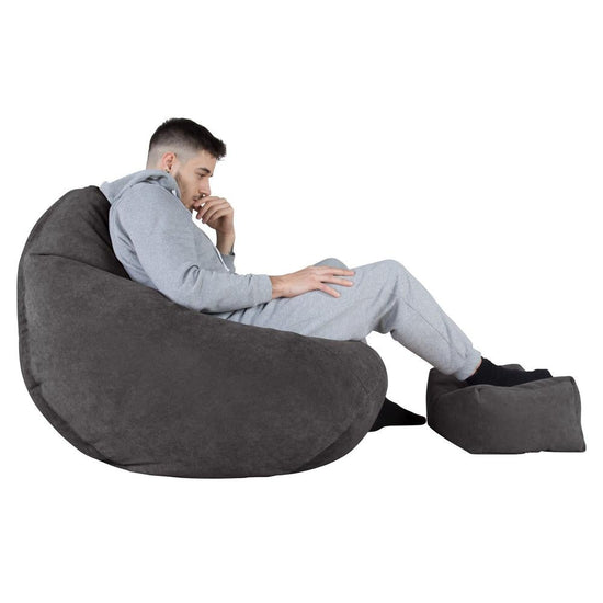 LOUNGE PUG®, Game Fåtölj Sittsäck, Sittsäck, Stol, Våfflat Grafitgrå
