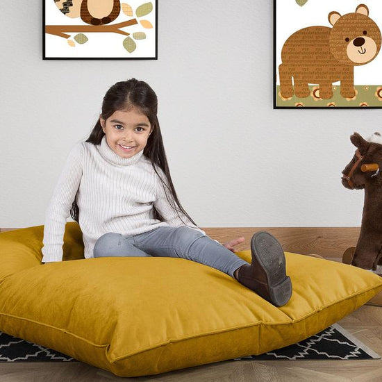 LOUNGE PUG®, Sittsäck Junior XL, Saccosäck Barn, Sammet Guld