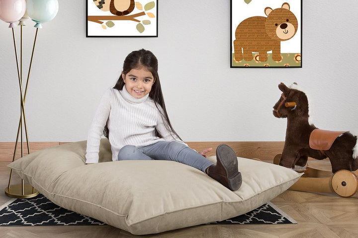 LOUNGE PUG®, Sittsäck Junior XL, Saccosäck Barn, Sammet Minkbrun