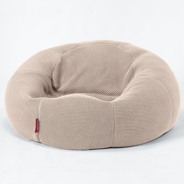 LOUNGE PUG®, Klassisk Sittsäck Soffa Saccosäck, Ellos Stickad Gräddvit