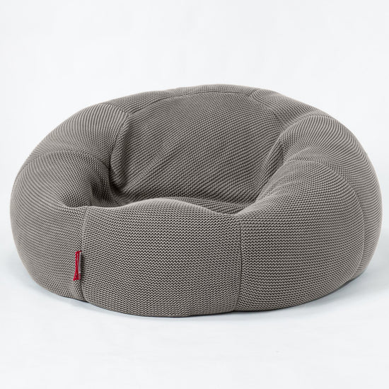 LOUNGE PUG®, Klassisk Sittsäck Soffa Saccosäck, Ellos Stickad Grå