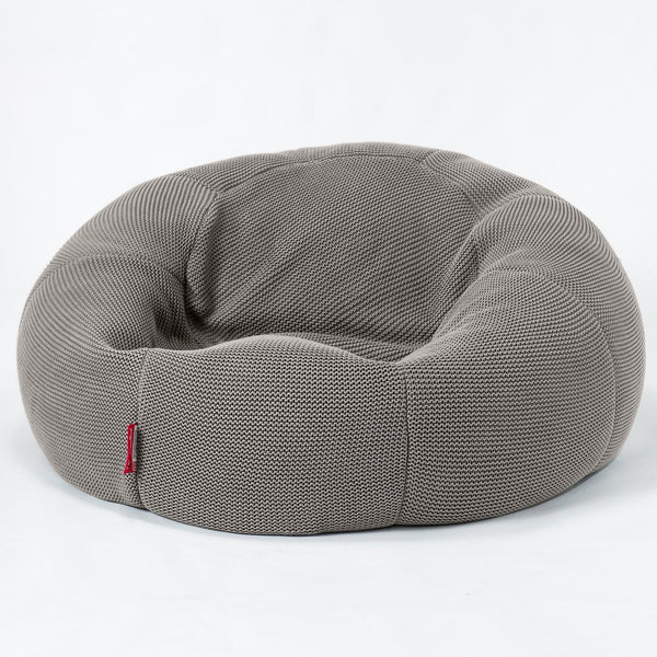 LOUNGE PUG®, Klassisk Sittsäck Soffa Saccosäck, Ellos Stickad Grå