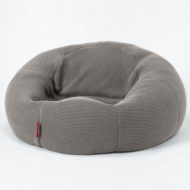 LOUNGE PUG®, Klassisk Sittsäck Soffa Saccosäck, Ellos Stickad Grå
