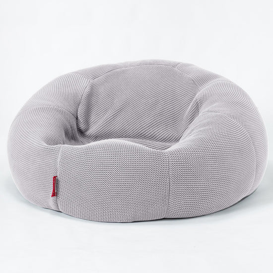 LOUNGE PUG®, Klassisk Sittsäck Soffa Saccosäck, Ellos Stickad Ljusgrå