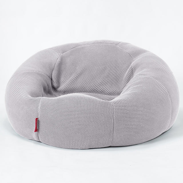 LOUNGE PUG®, Klassisk Sittsäck Soffa Saccosäck, Ellos Stickad Ljusgrå