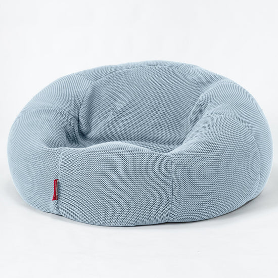 LOUNGE PUG®, Klassisk Sittsäck Soffa Saccosäck, Ellos Stickad Dimmigblå