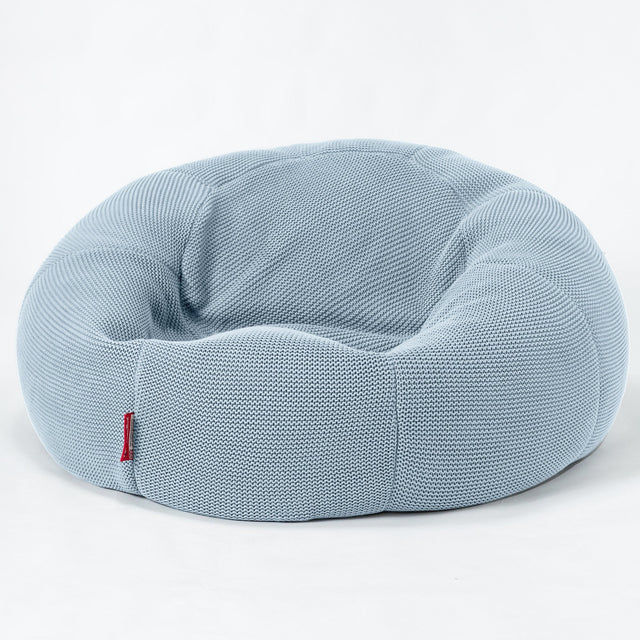 LOUNGE PUG®, Klassisk Sittsäck Soffa Saccosäck, Ellos Stickad Dimmigblå
