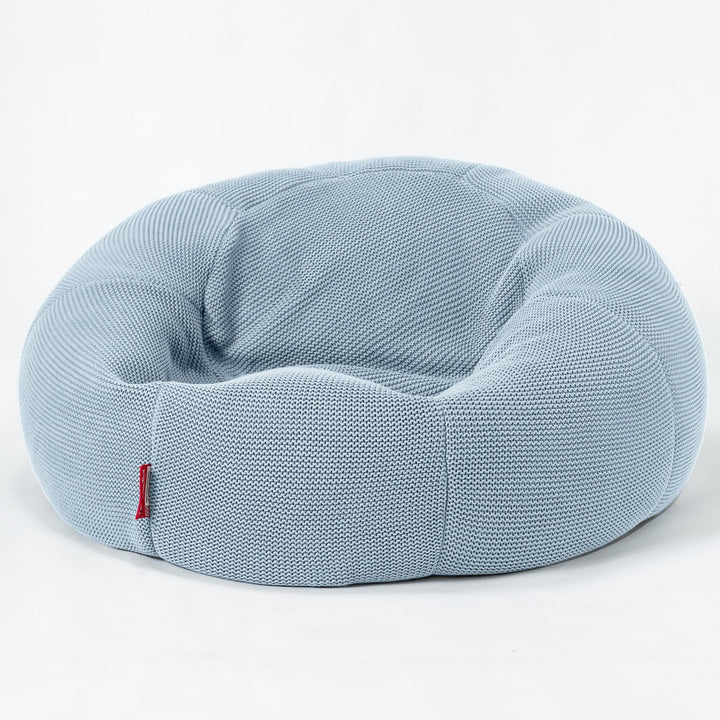 LOUNGE PUG®, Klassisk Sittsäck Soffa Saccosäck, Ellos Stickad Dimmigblå