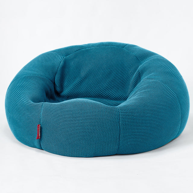 LOUNGE PUG®, Klassisk Sittsäck Soffa Saccosäck, Ellos Stickad Gråblå