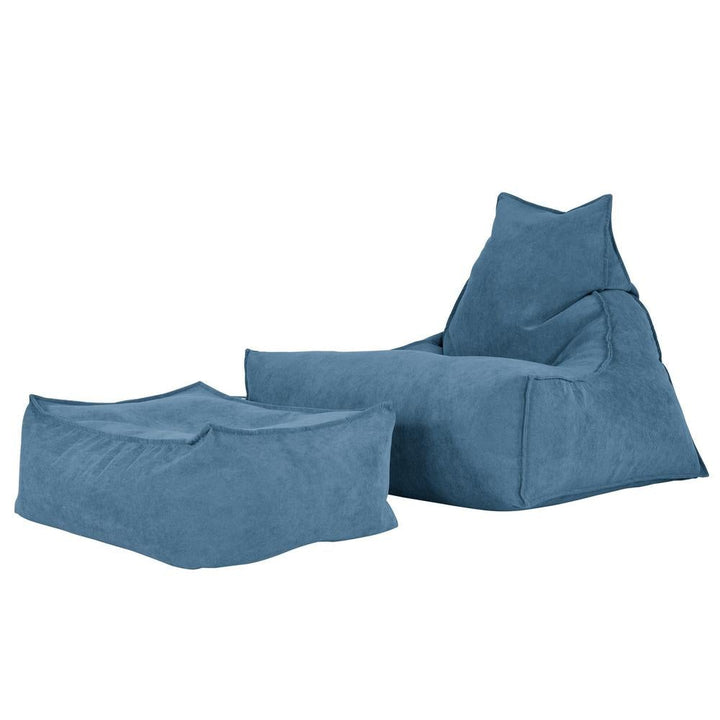 LOUNGE PUG®, Fotpall Sittpuff Stor, Puff, Våfflat Turkos
