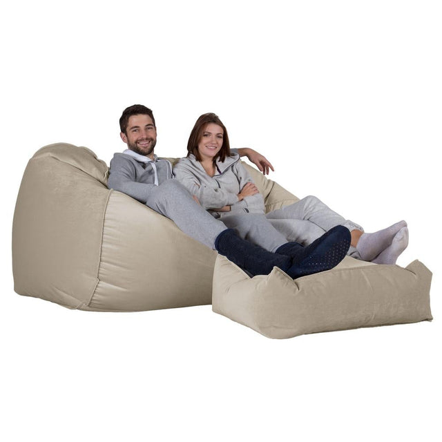LOUNGE PUG®, Stor Sittsäck Soffa, Saccosäck Soffa, Sammet Minkbrun