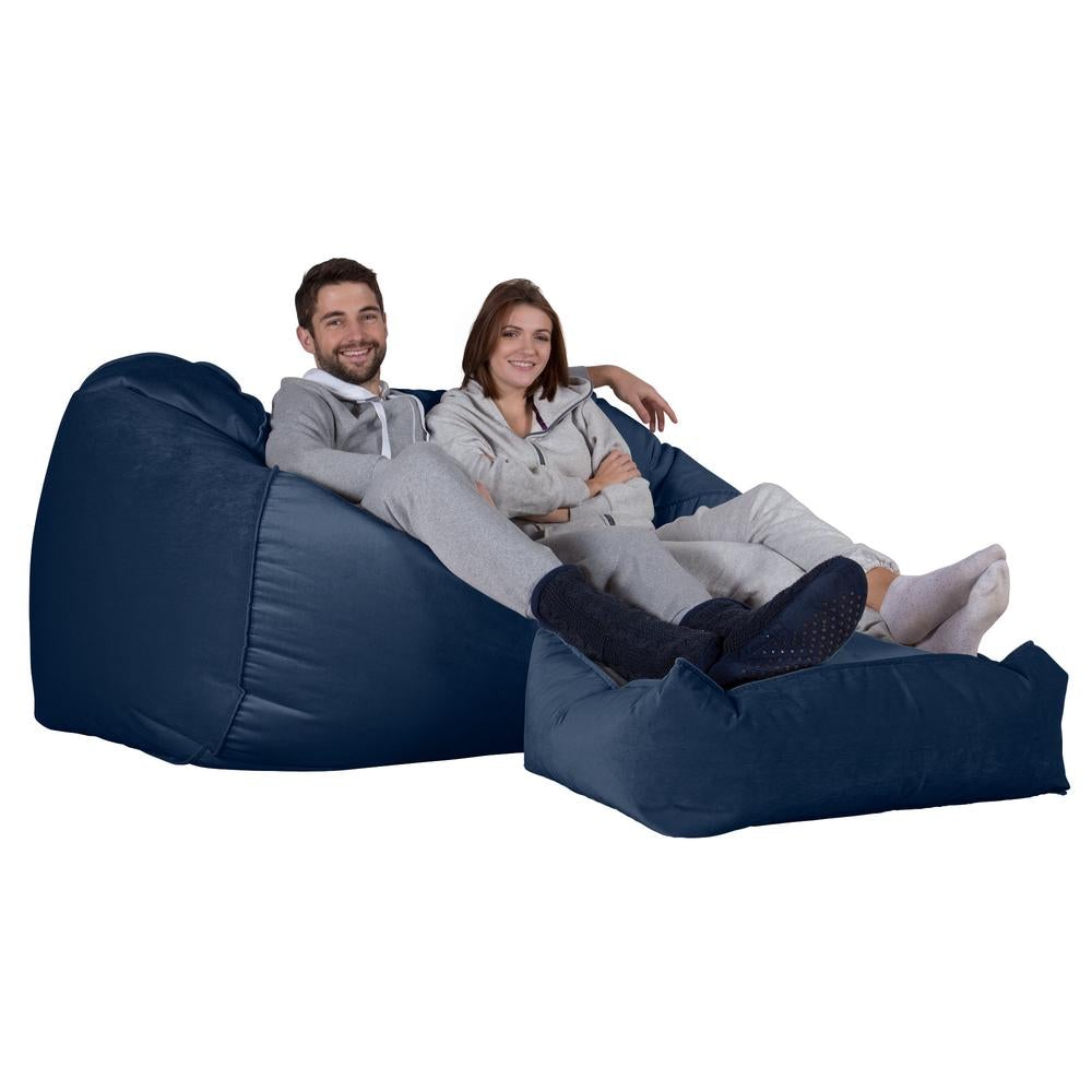 LOUNGE PUG®, Stor Sittsäck Soffa, Saccosäck Soffa, Sammet Navy