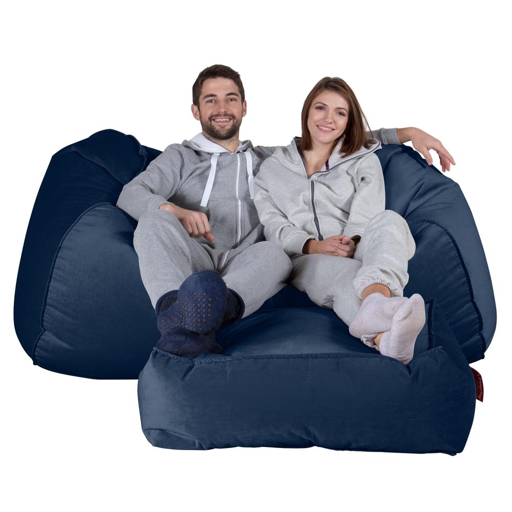LOUNGE PUG®, Stor Sittsäck Soffa, Saccosäck Soffa, Sammet Navy